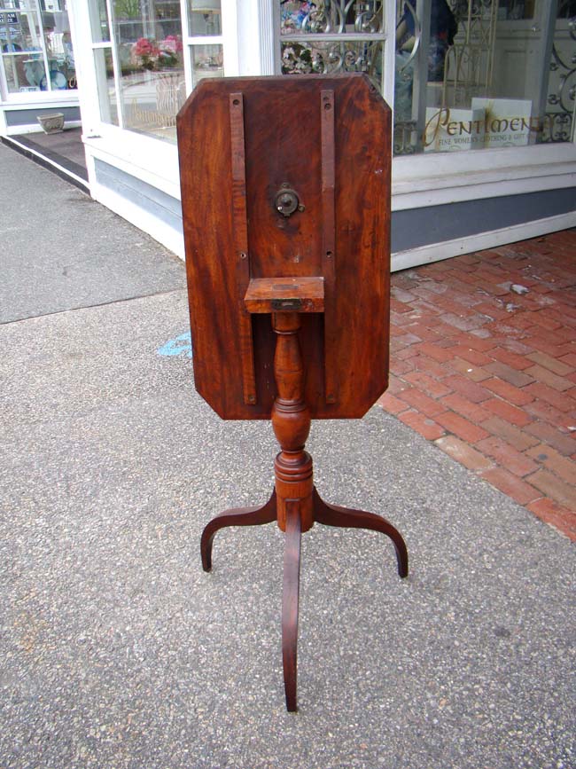 An early 19th century New England cherry and maple tilt-top candle stand circa 1820 — image 3